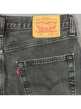 Levi's Jeans Men's 33x30 Fits 32x27 Black 578 Baggy Denim Skater